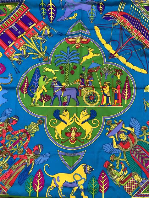 hermes persepolis scarf|HERMES Silk Persepolis Scarf 90 1054789 .